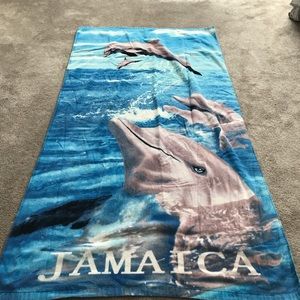 Cute dolphin Jamaica towel